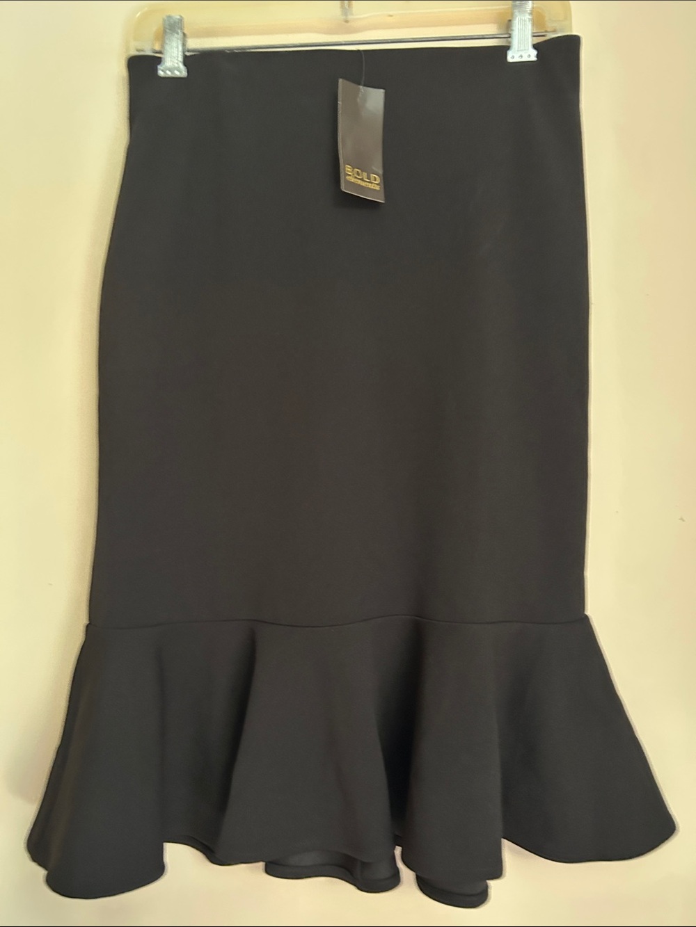 BOLD elements Black Ruffle Hem Pencil Skirt new/tags size S